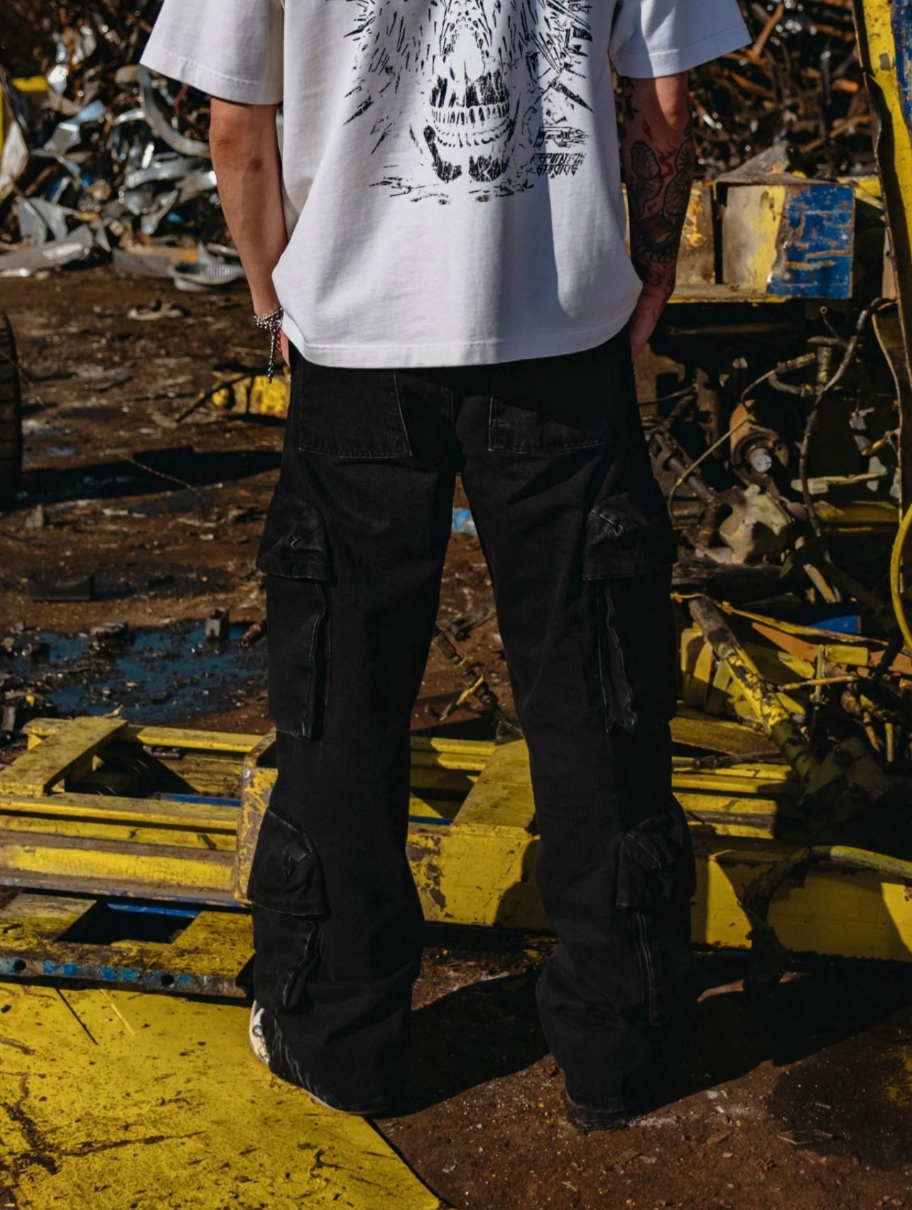 DOUBLE CARGO DENIM - BLACK