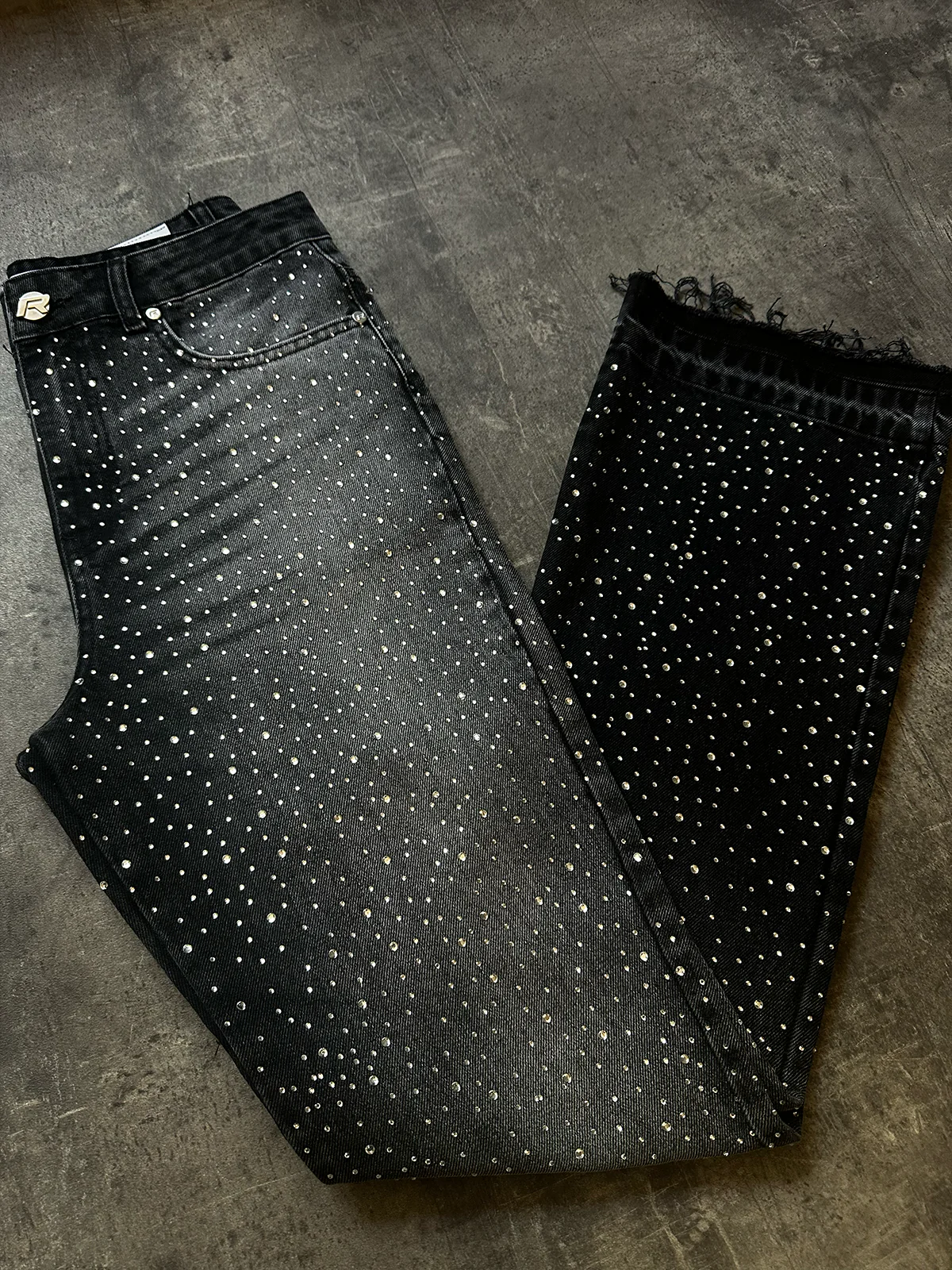 CRYSTAL FLARE DENIM - BLACK