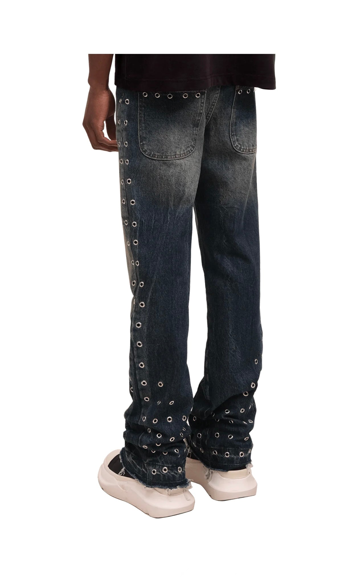EYELET FLARE DENIM