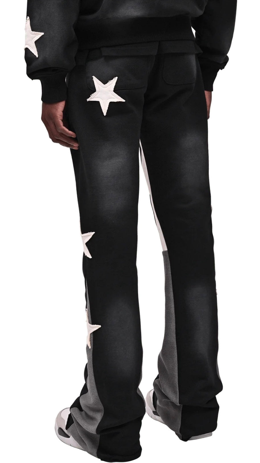 SUN FADE FLARE SWEATPANTS - BLACK
