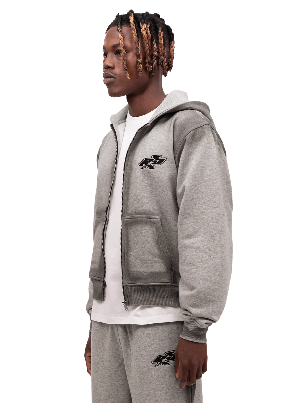 Y2K Zipper Hoodie - Heather Grey