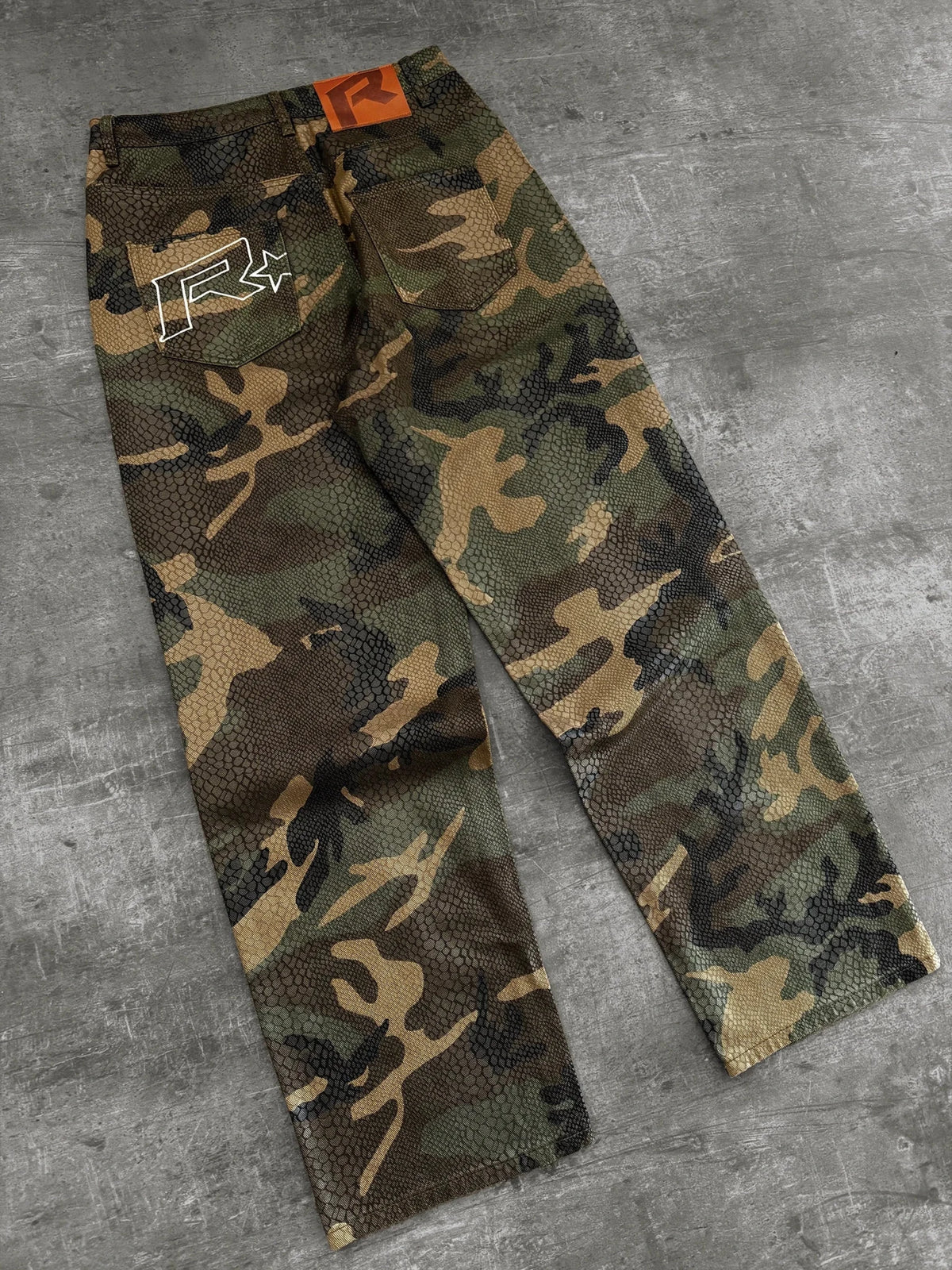 PYTHON CAMO BAGGY DENIM