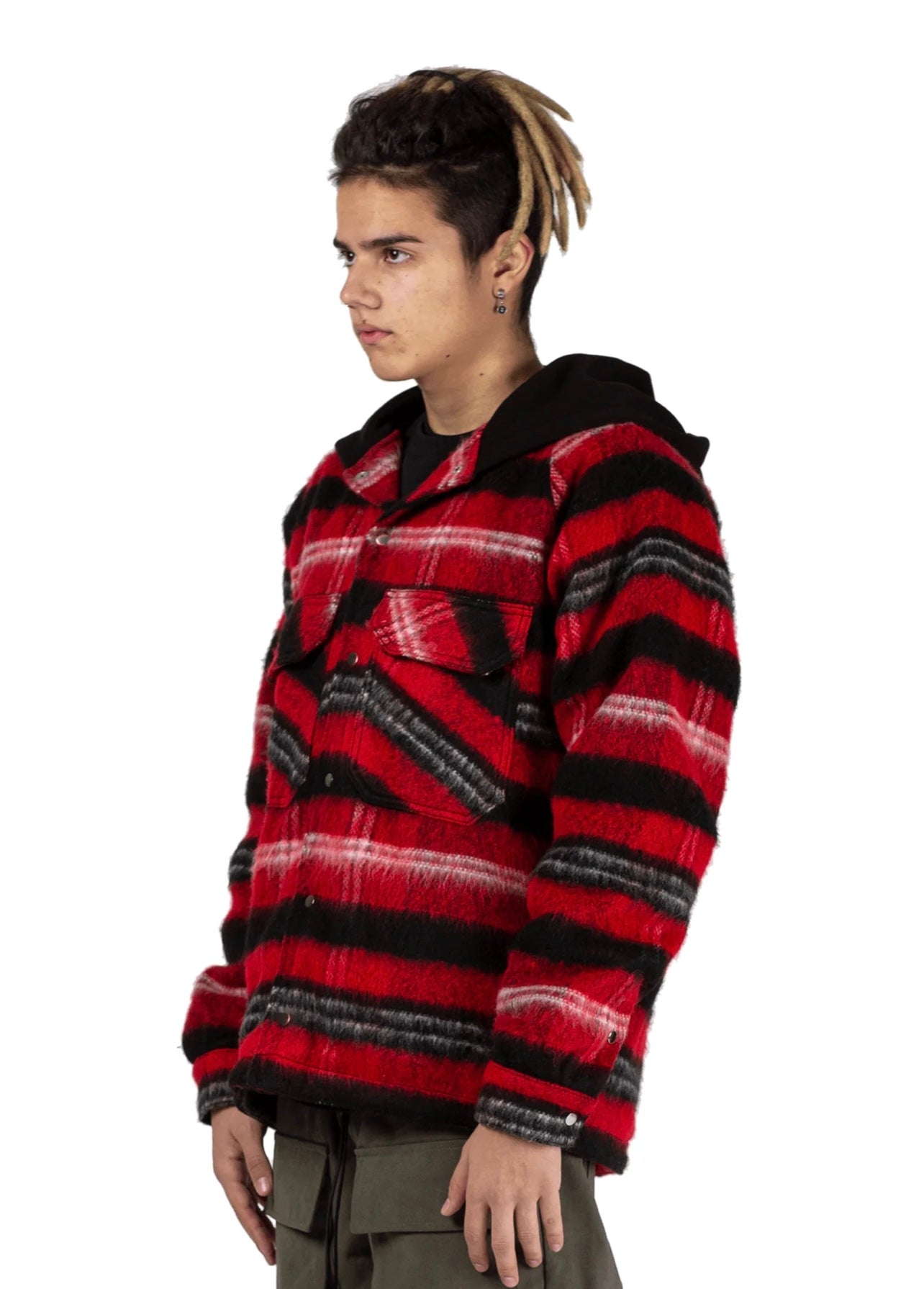 OVERSIZED TARTAN SHIRT - RED