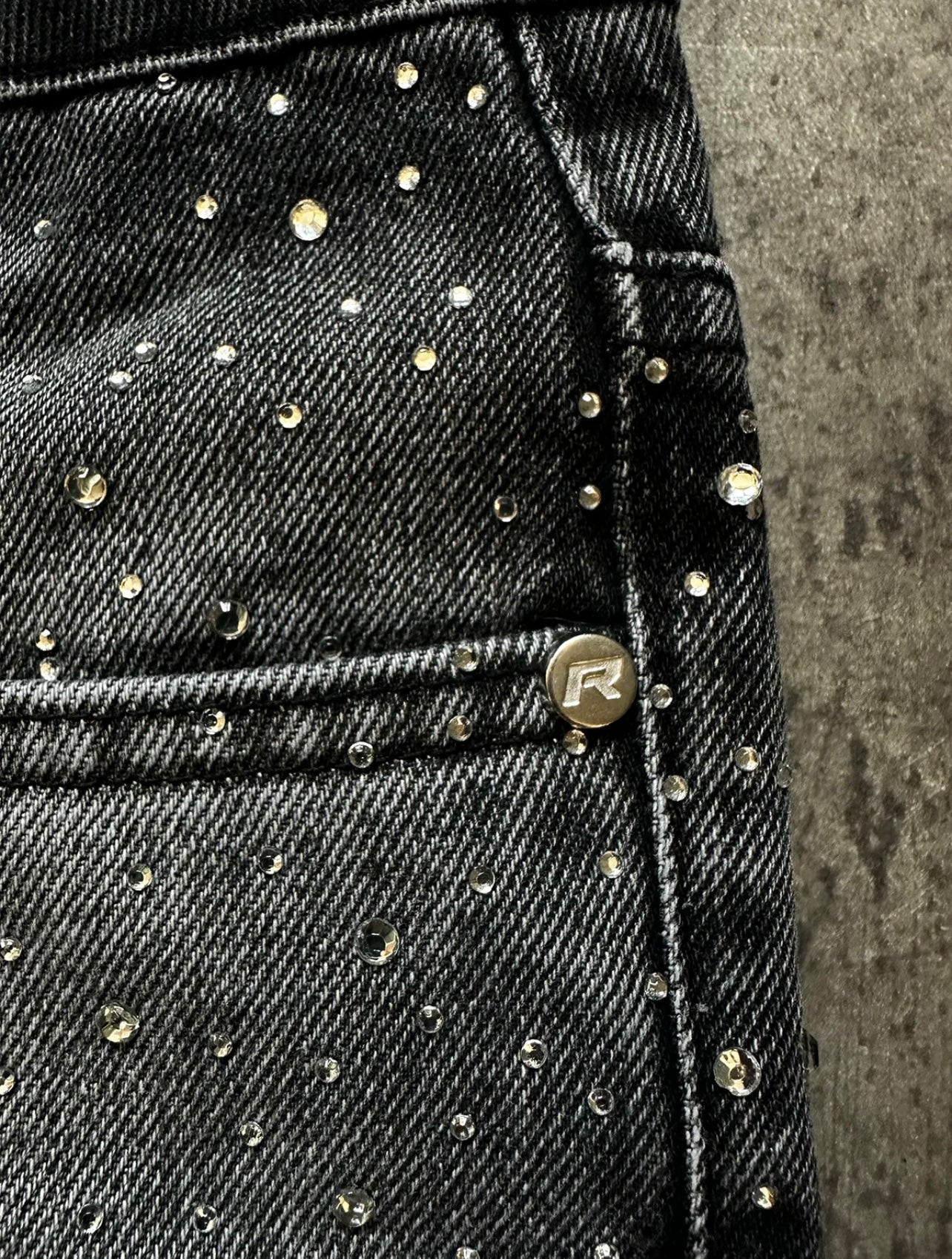 CRYSTAL FLARE DENIM - BLACK