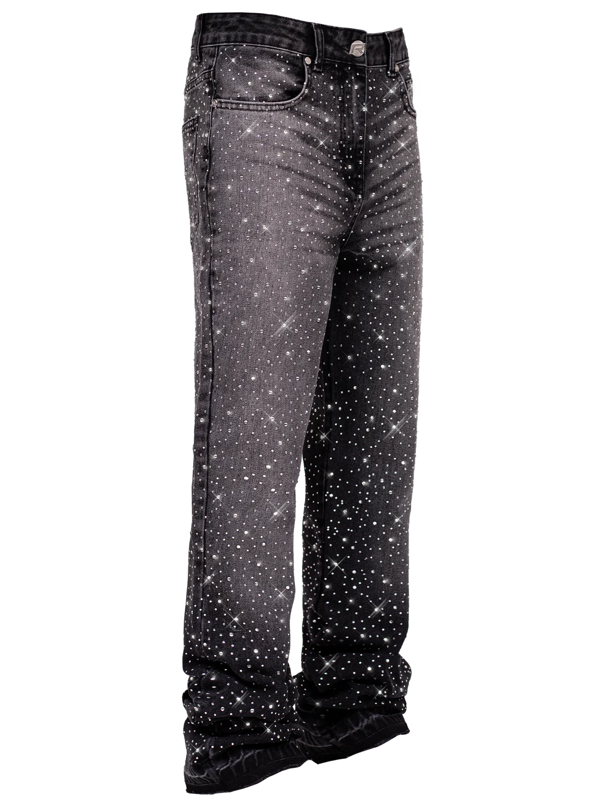 CRYSTAL FLARE DENIM - BLACK