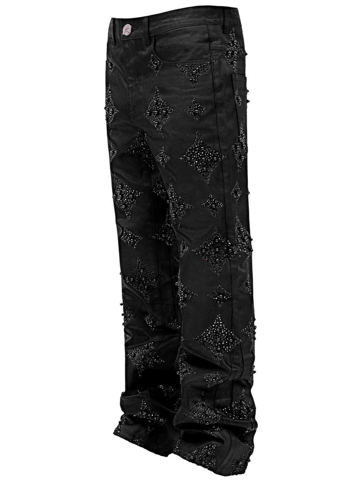 BLACK WAX EMBELLISH DENIM