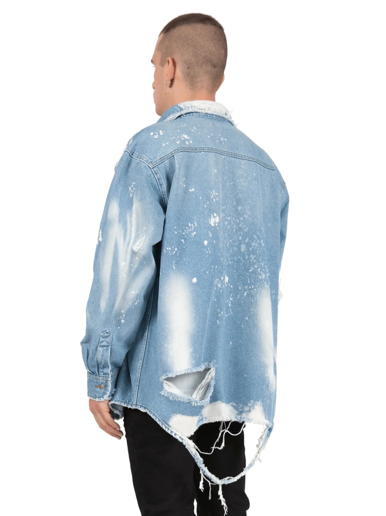OVERSIZED DENIM SHIRT - LIGHT STONE