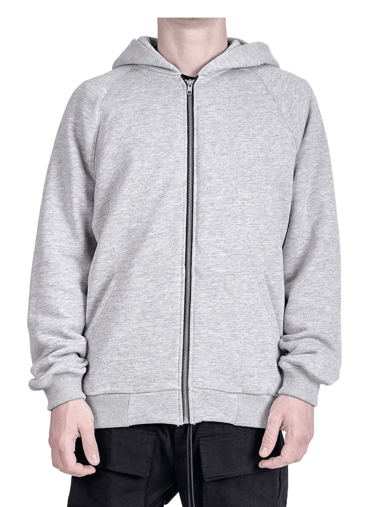 OVERSIZED ZIPPER HOODIE - GREY