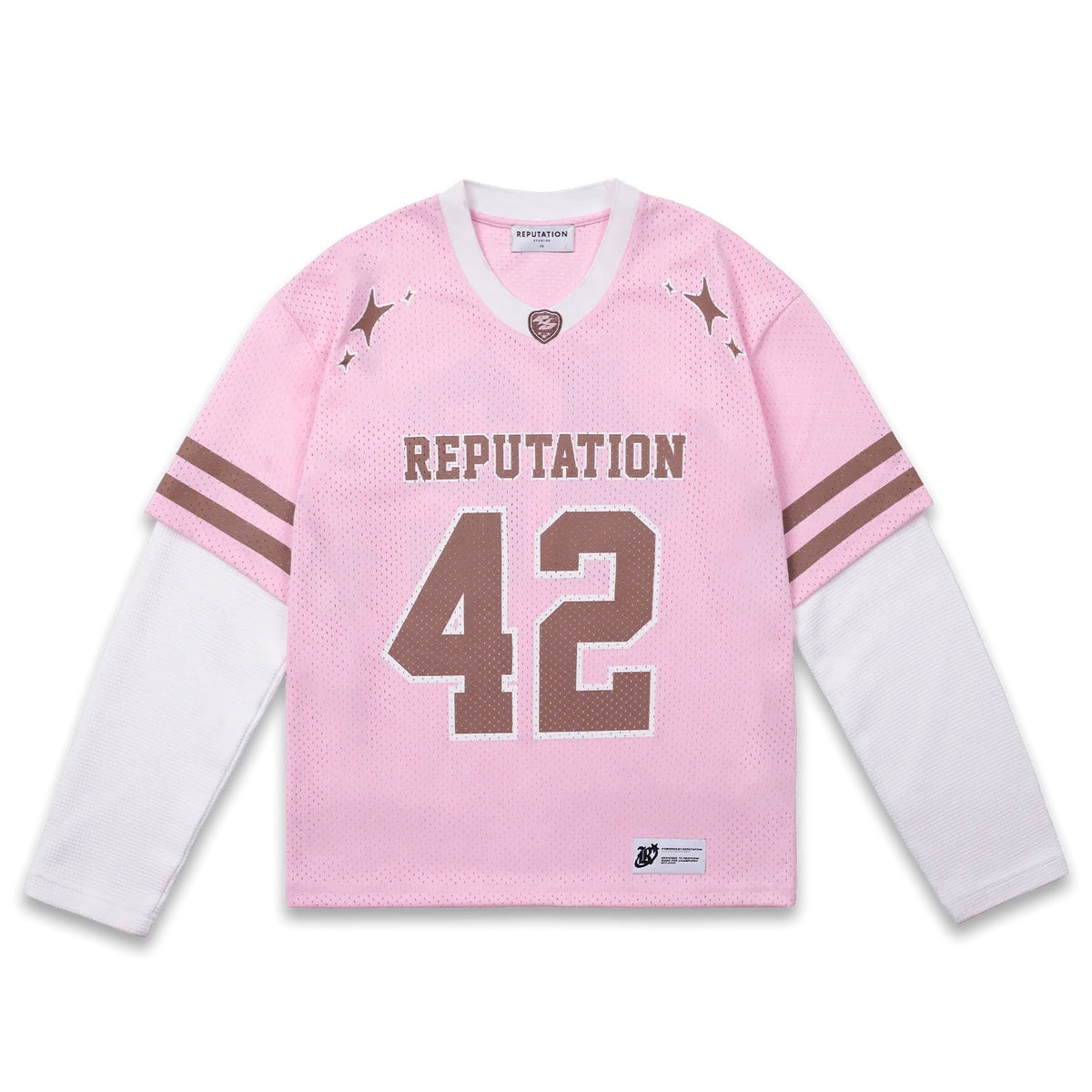 MESH LAYERED JERSEY - PINK