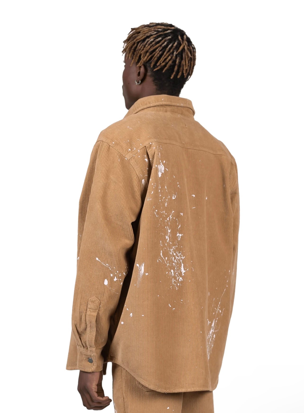 SPLATTER CORD SHIRT - BEIGE