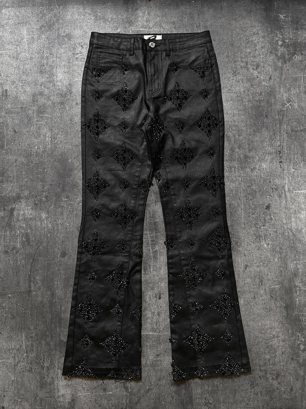 BLACK WAX EMBELLISH DENIM