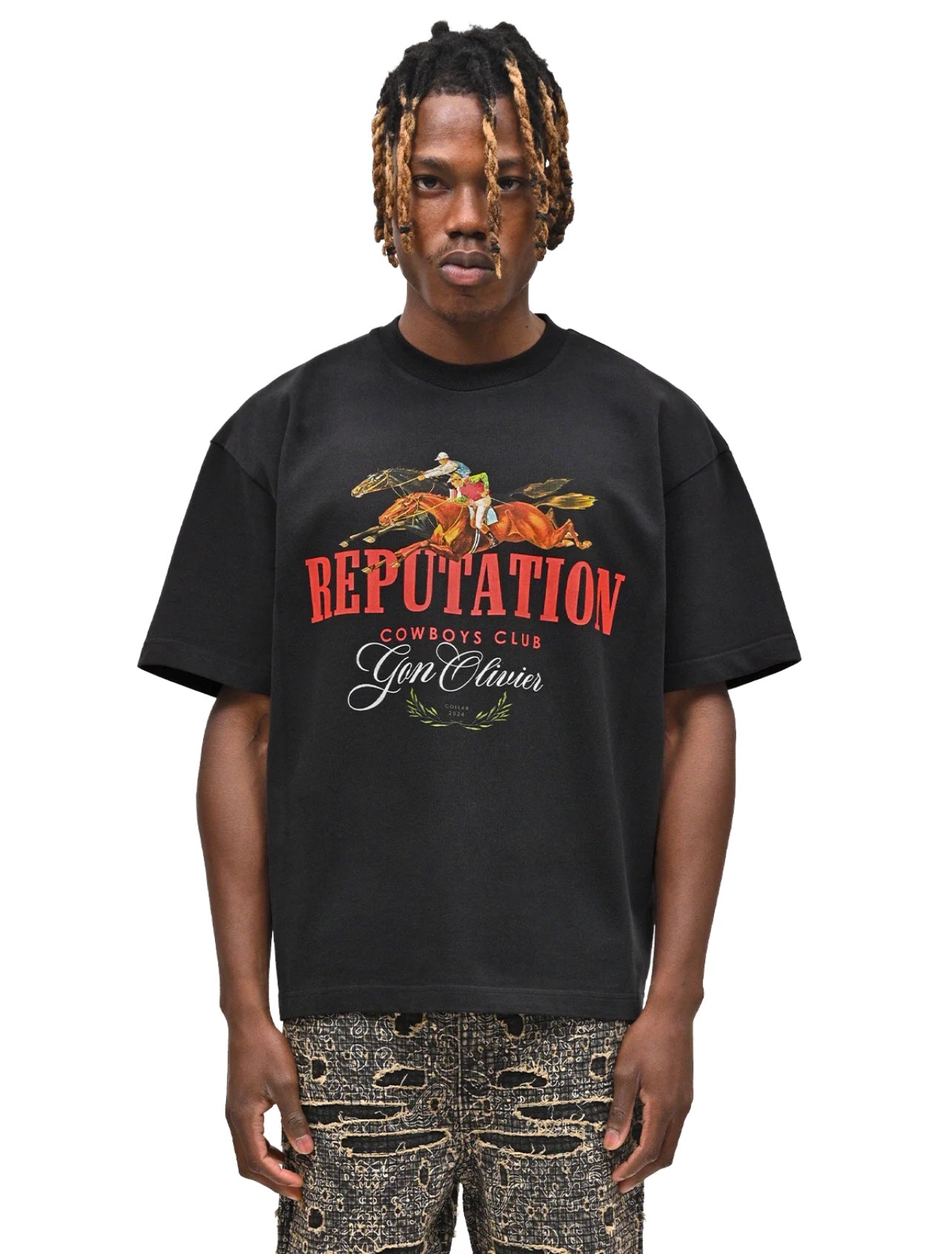 GONOLIVIER X REPUTATION RODEO TEE - BLACK