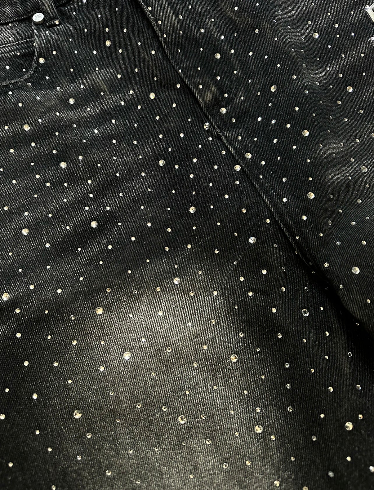 CRYSTAL FLARE DENIM - BLACK