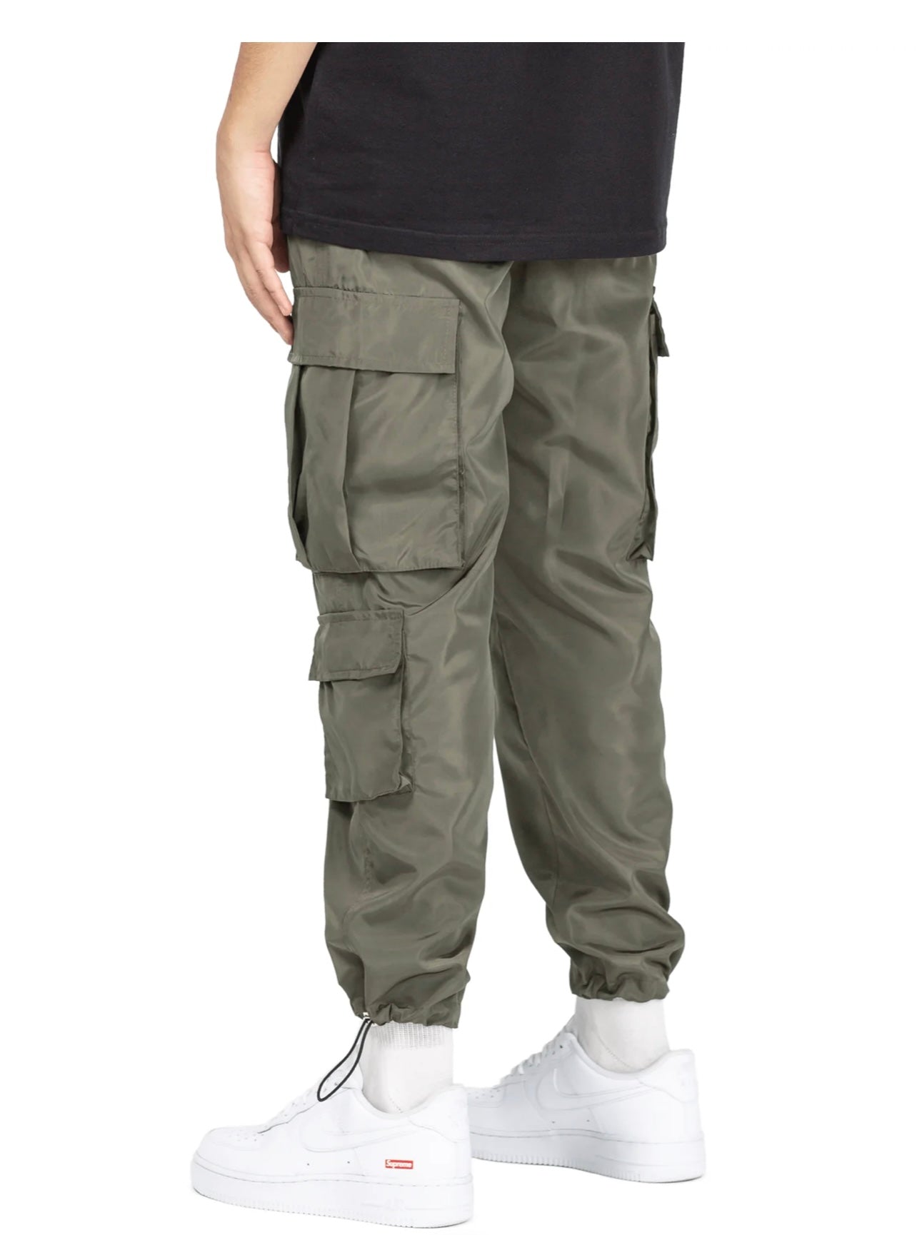 NYLON CARGO PANTS - FOREST