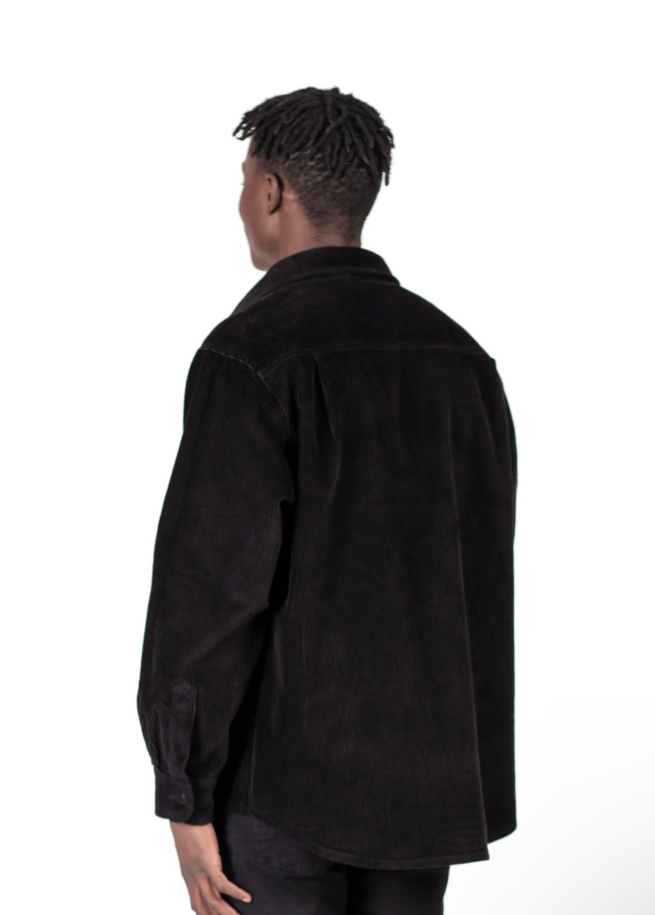 OVERSIZED CORD SHIRT - BLACK
