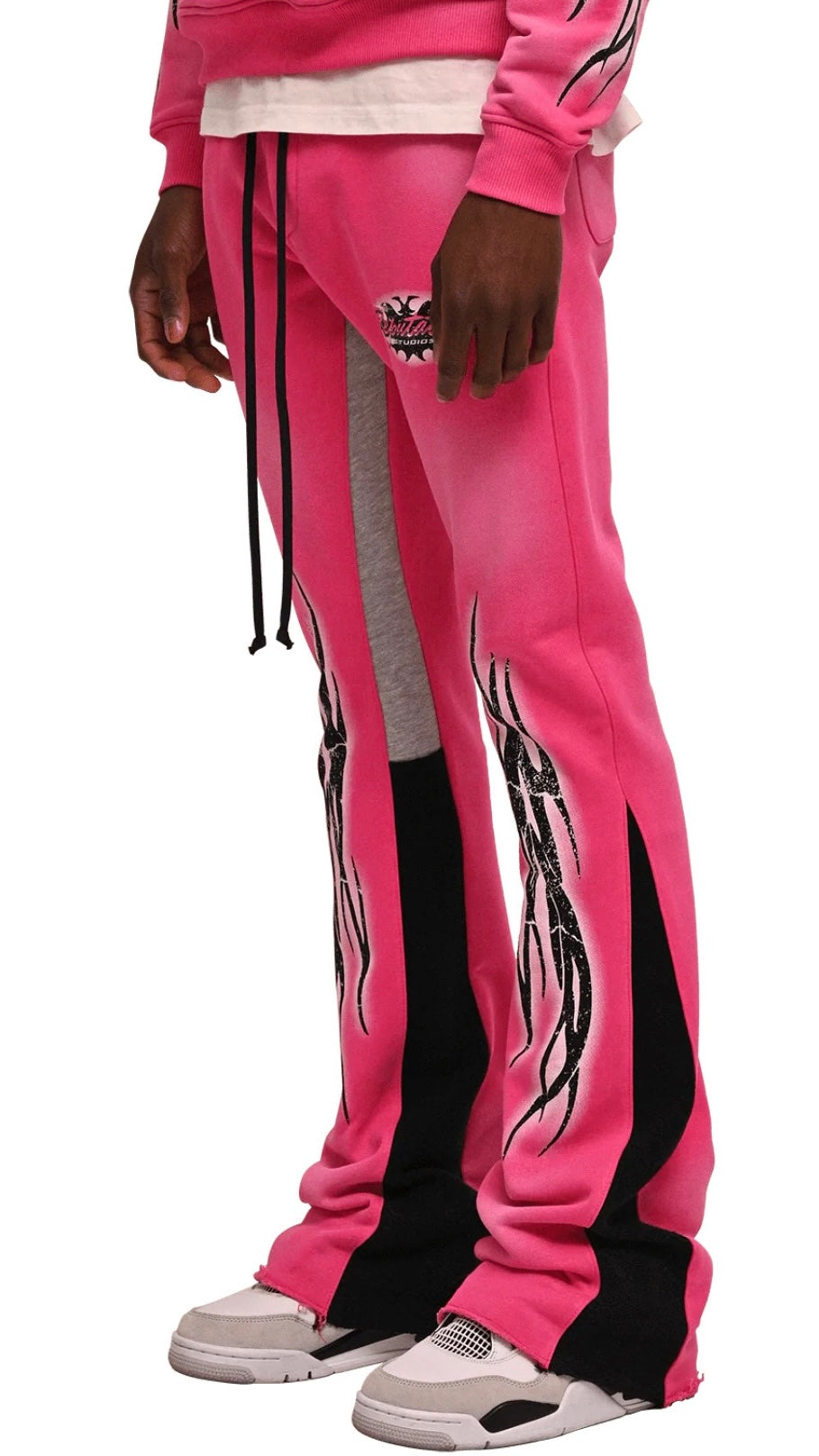 TRIBAL FLARE SWEATPANTS - HOT PINK