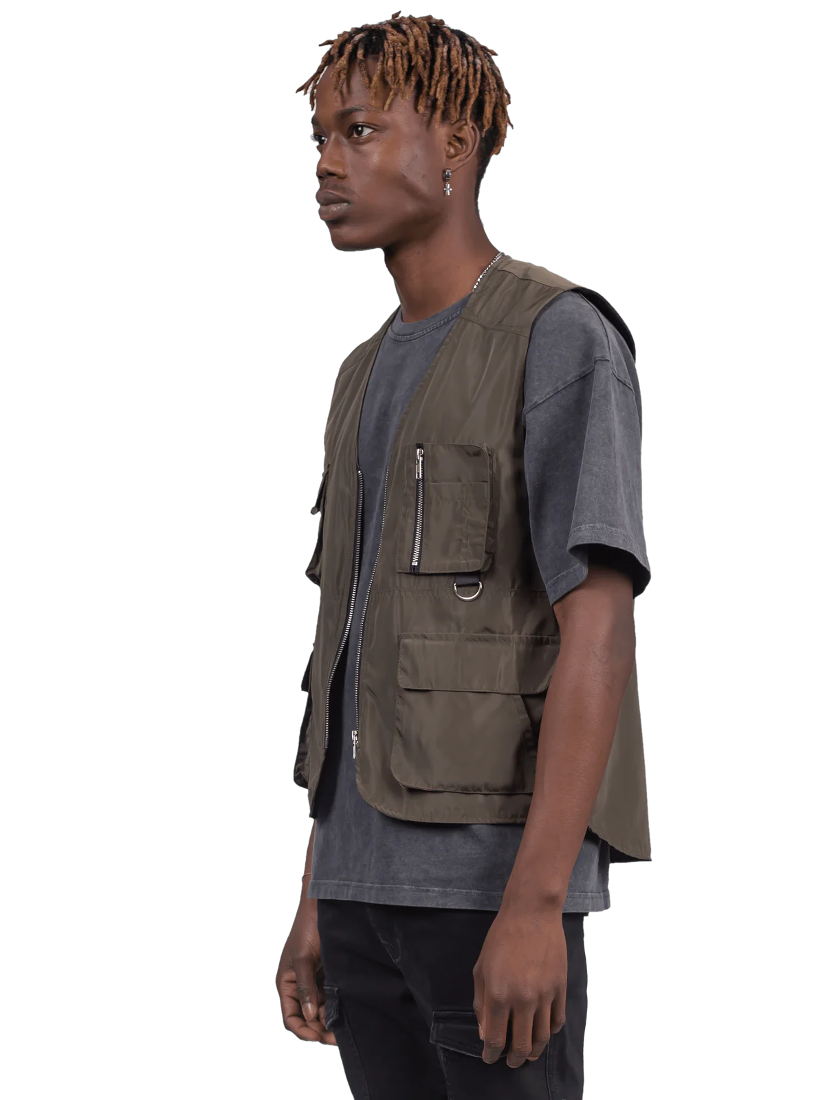 NYLON UTILITY VEST - FOREST