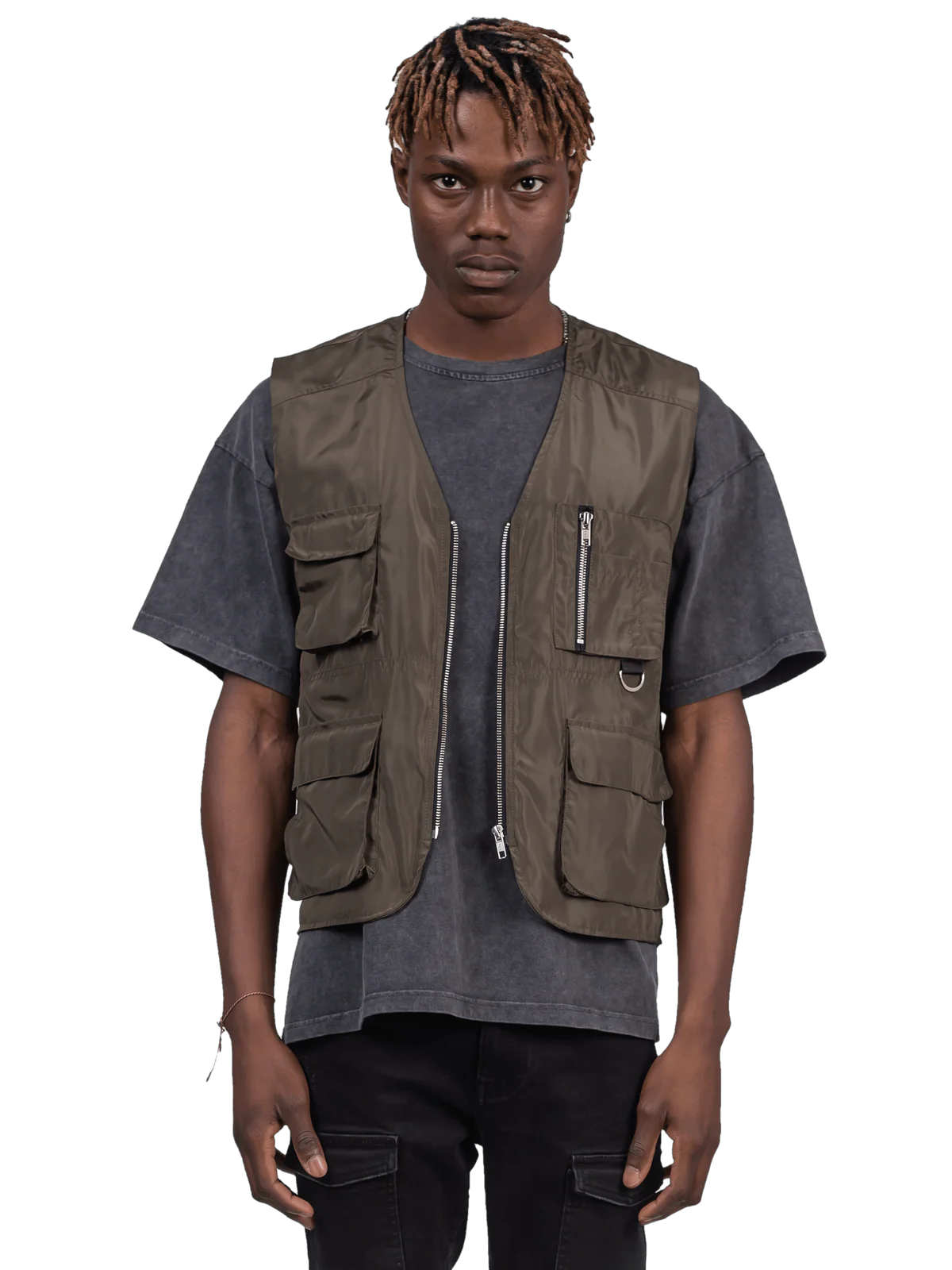 NYLON UTILITY VEST - FOREST