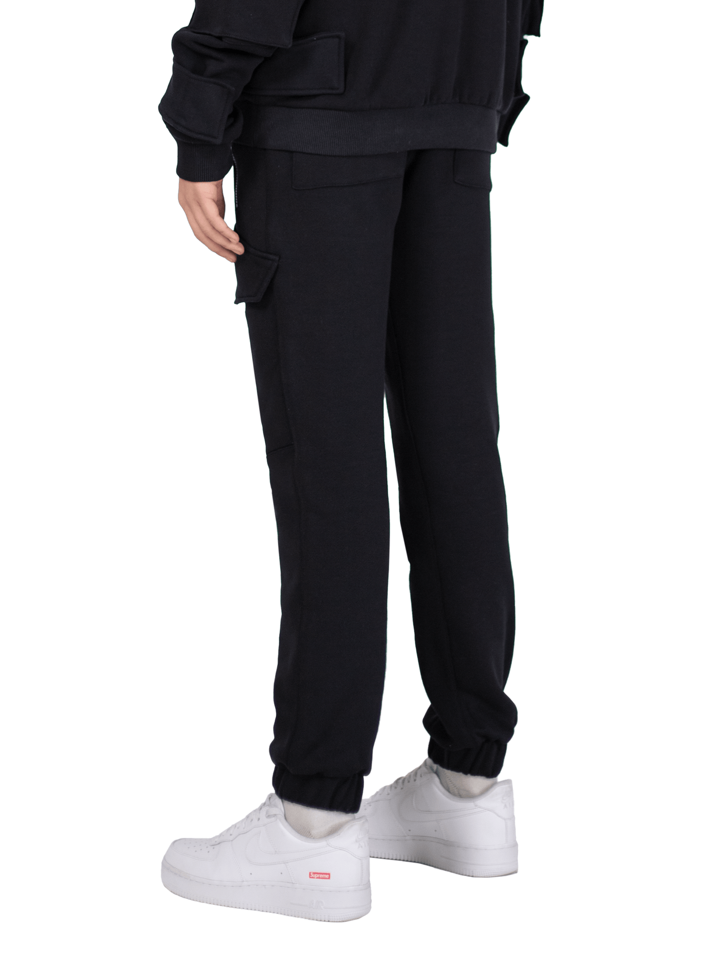 FRONT POCKET SWEATPANTS - BLACK