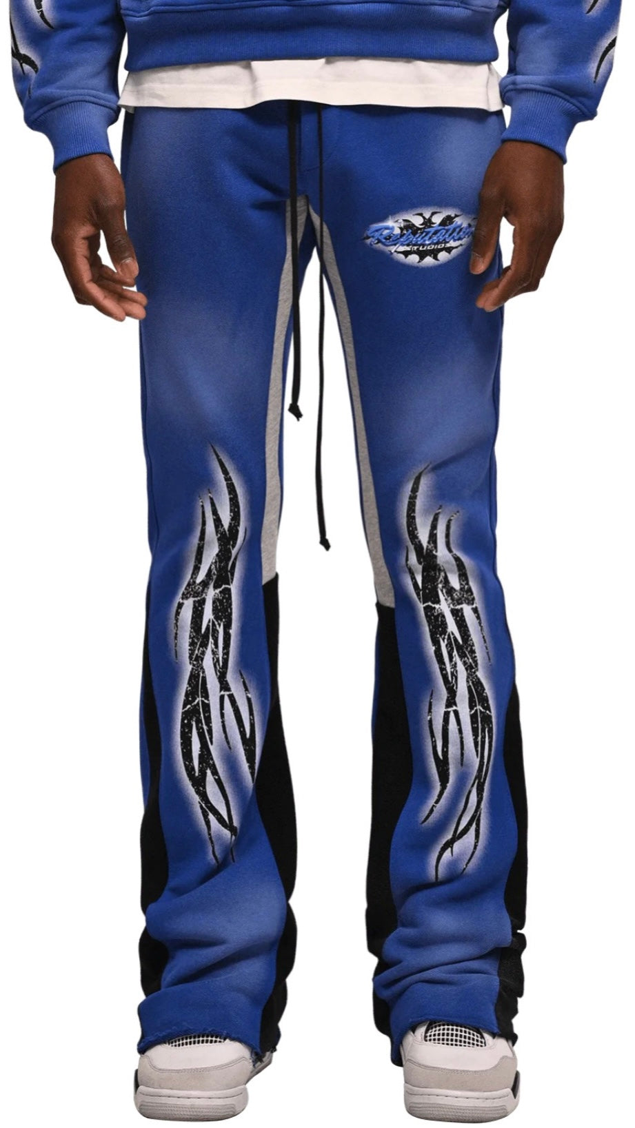 TRIBAL FLARE SWEATPANTS - ROYAL BLUE