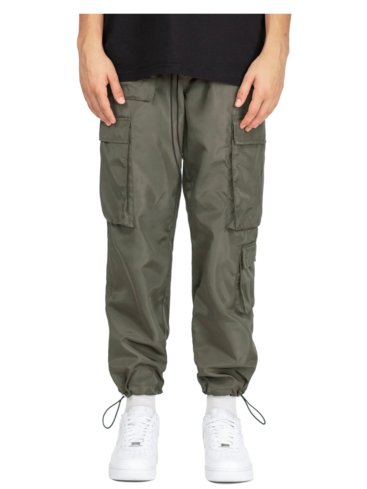 NYLON CARGO PANTS - FOREST
