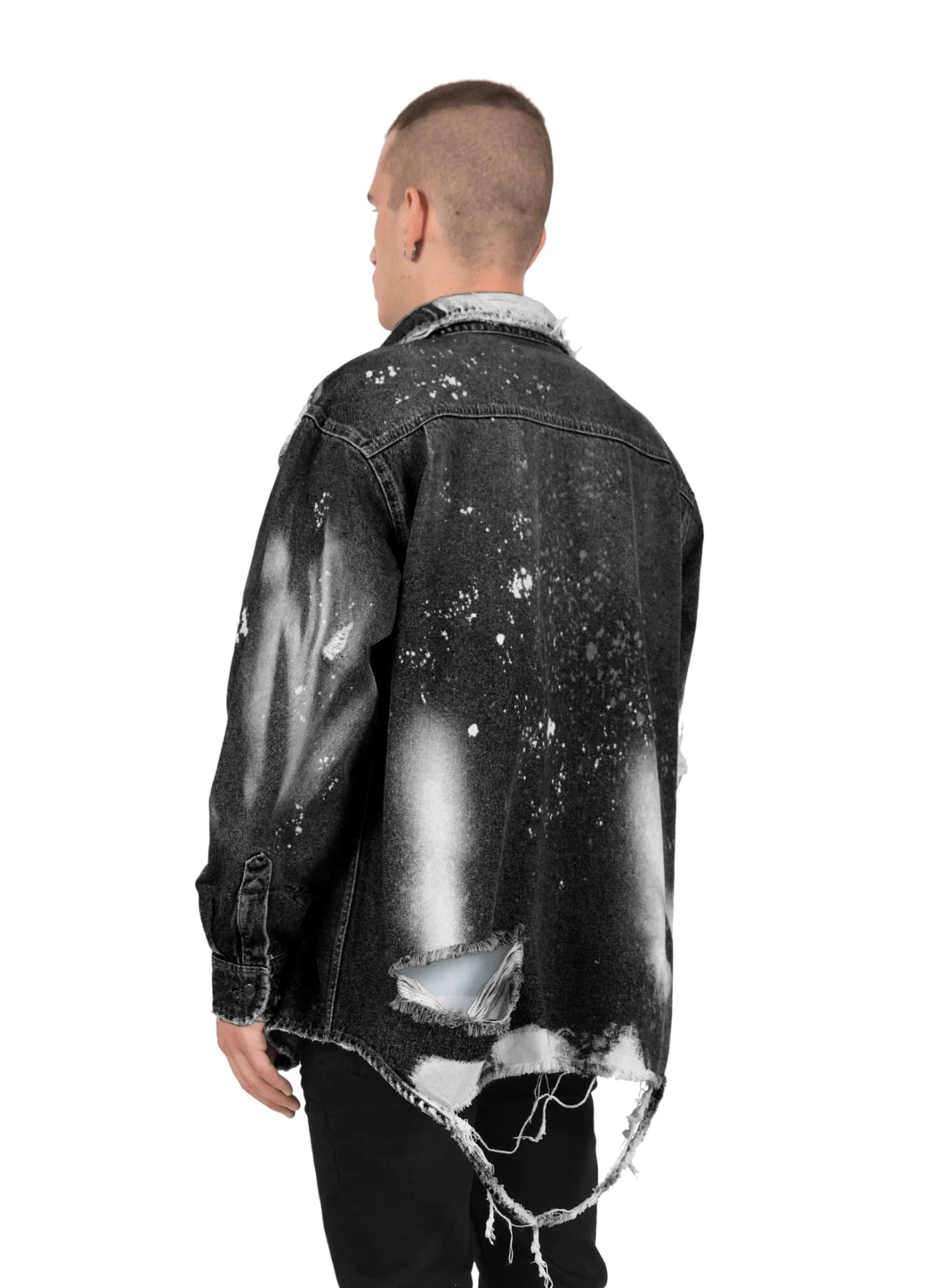 OVERSIZED DENIM SHIRT - BLACK