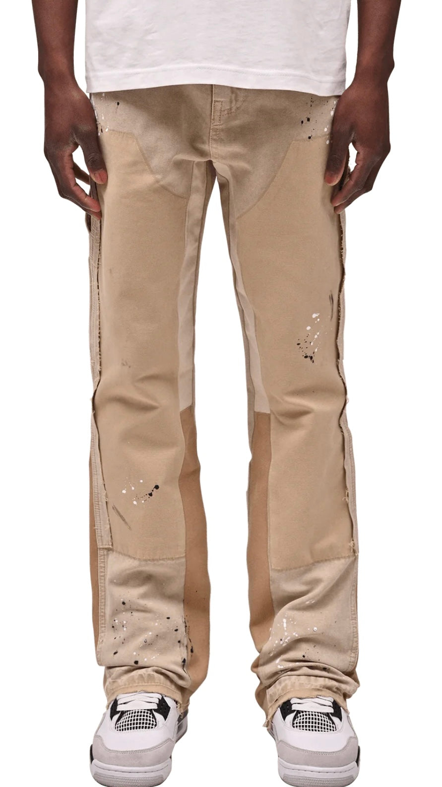 FLARE CANVAS PANTS - TAUPE