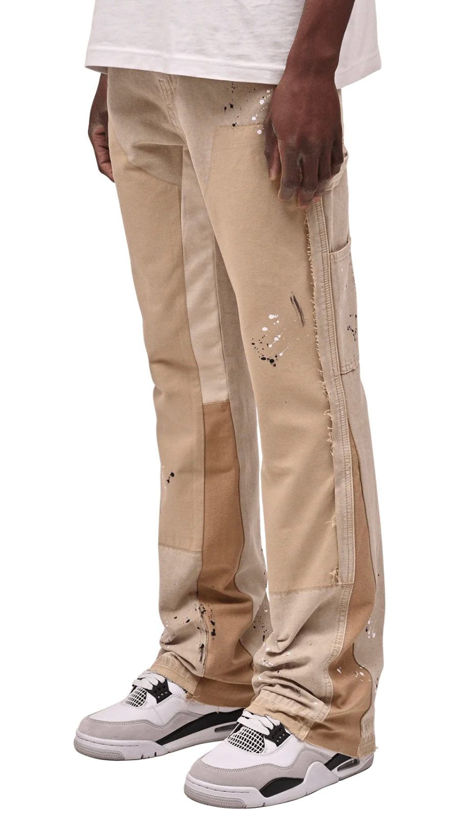 FLARE CANVAS PANTS - TAUPE