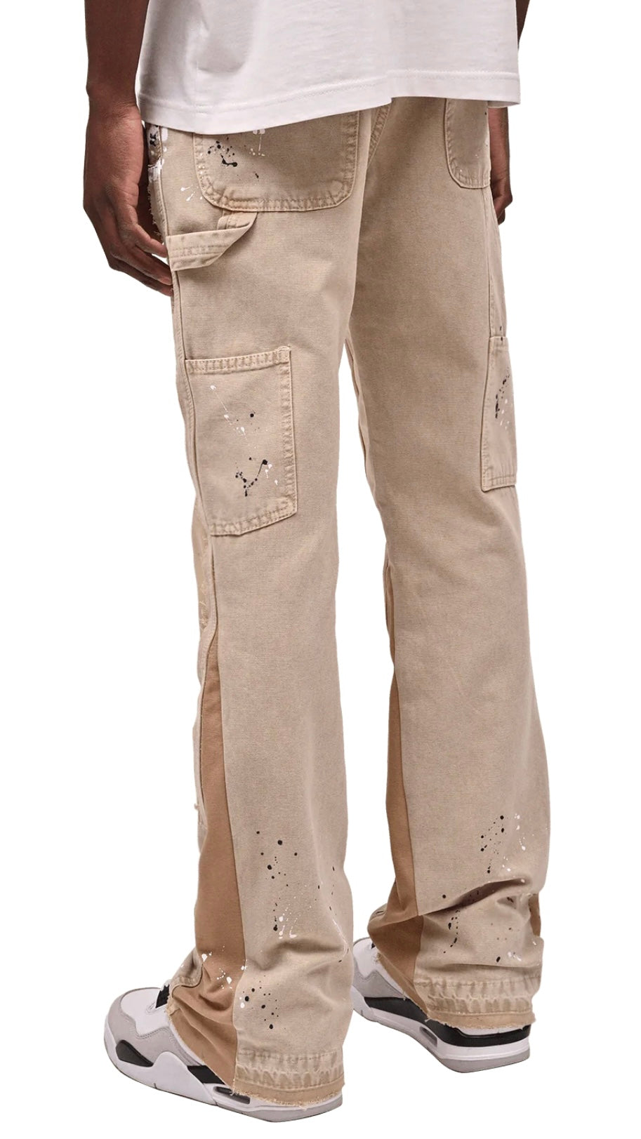 FLARE CANVAS PANTS - TAUPE