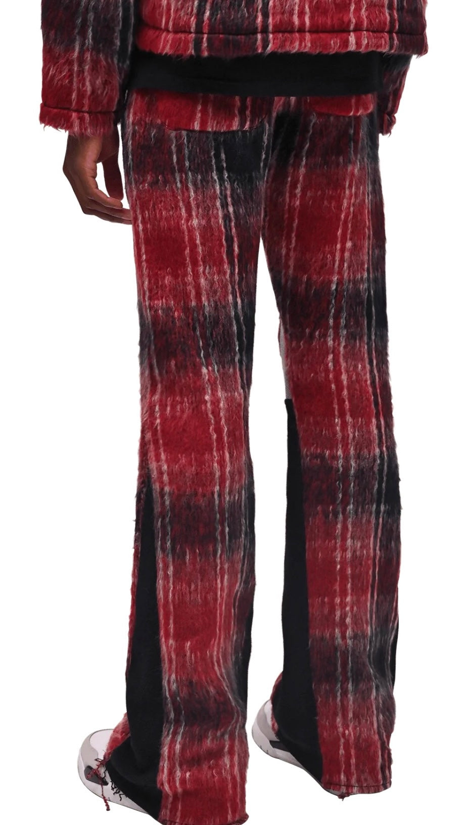 MOHAIR FLARE SWEATPANTS - WINE