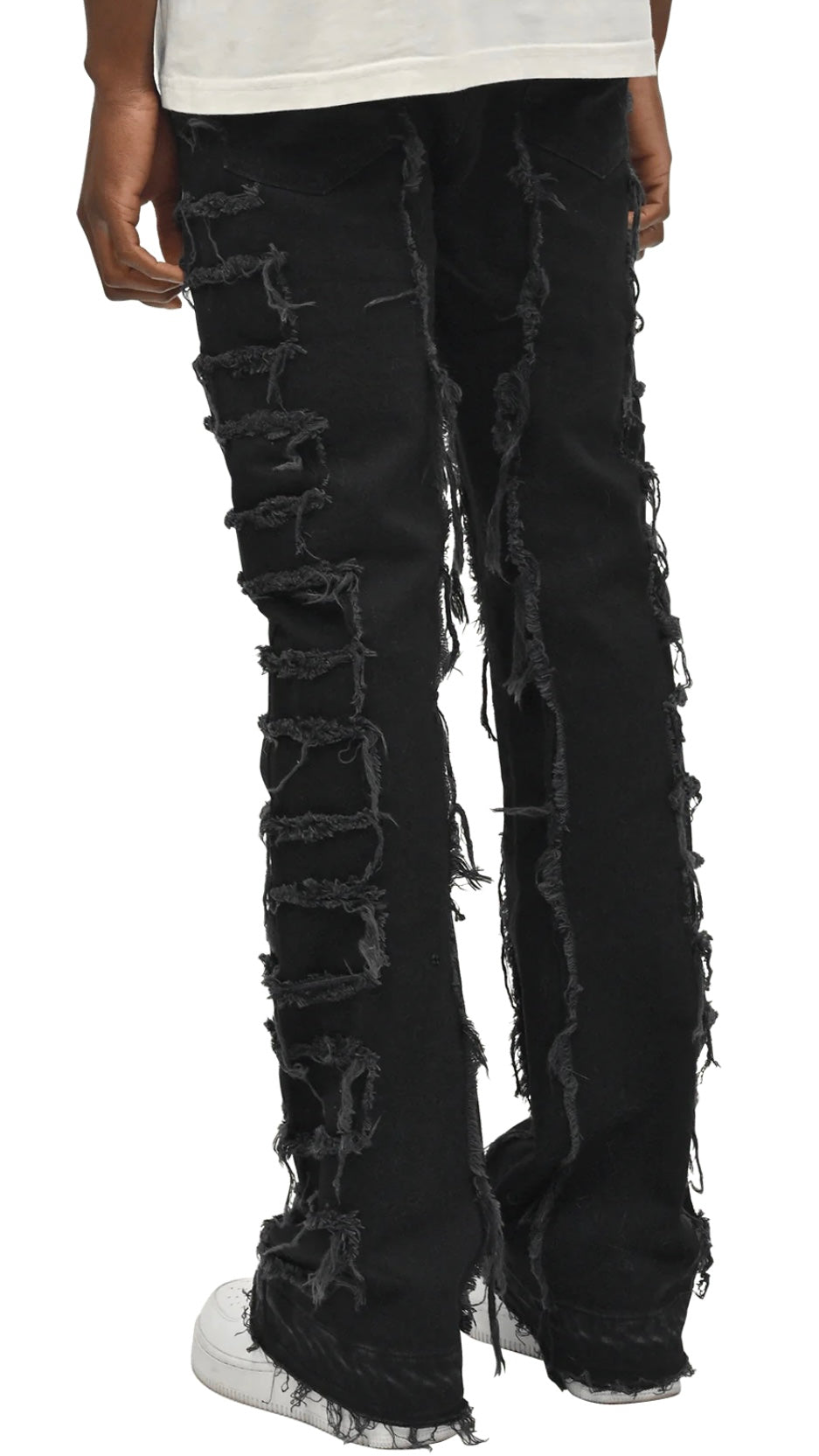 FLARE REPAIRED DENIM - BLACK