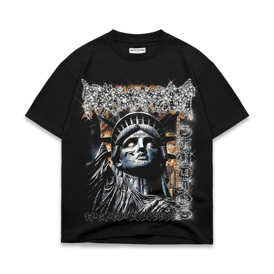 THE NEW COLOSSUS RHINESTONE TEE