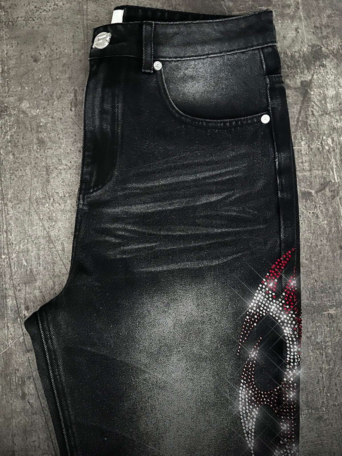 VIPER FLAMES DENIM - BLACK