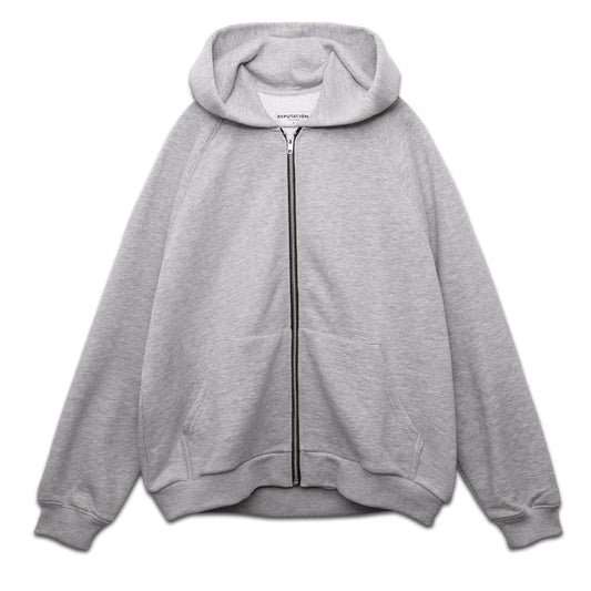 OVERSIZED ZIPPER HOODIE - GREY