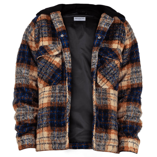 OVERSIZED TARTAN SHIRT - COPPER