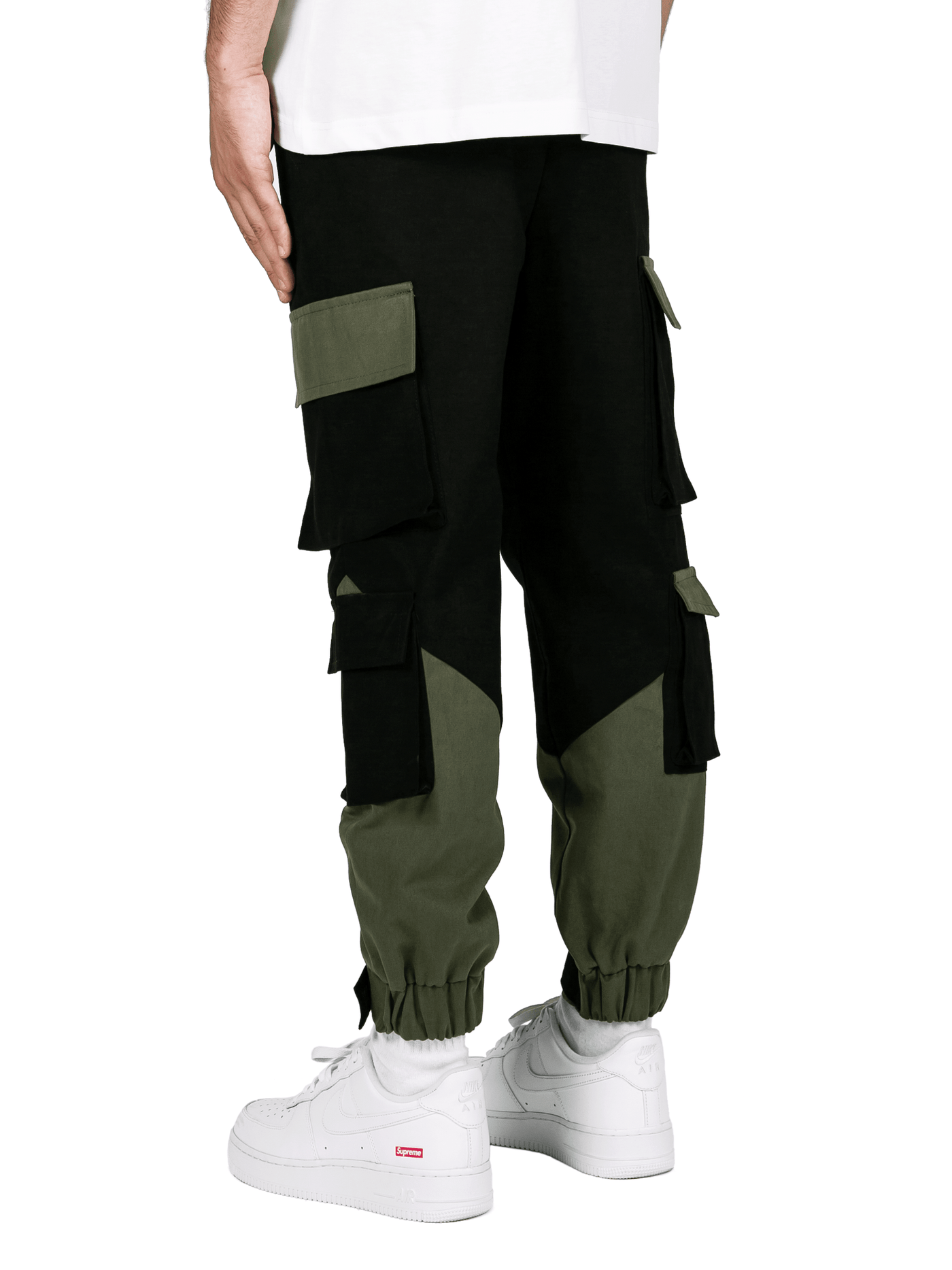 MULTI POCKET CARGO PANTS - BLACK/FOREST