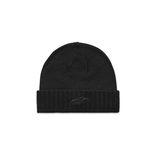 Y2K KNIT BEANIE - BLACK