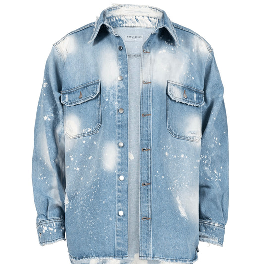 OVERSIZED DENIM SHIRT - LIGHT STONE