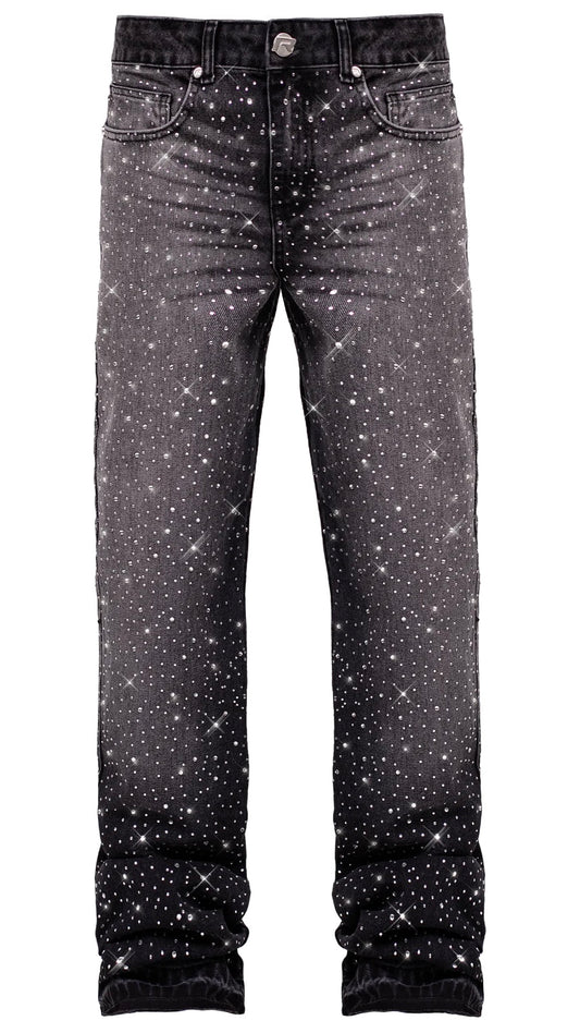 CRYSTAL FLARE DENIM - BLACK