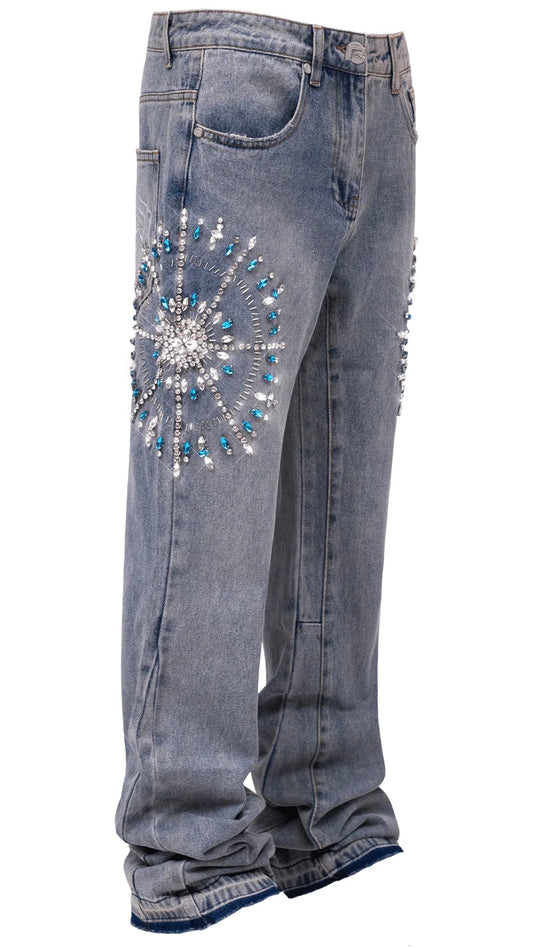 CIRCLE DIAMOND DENIM - LIGHT STONE
