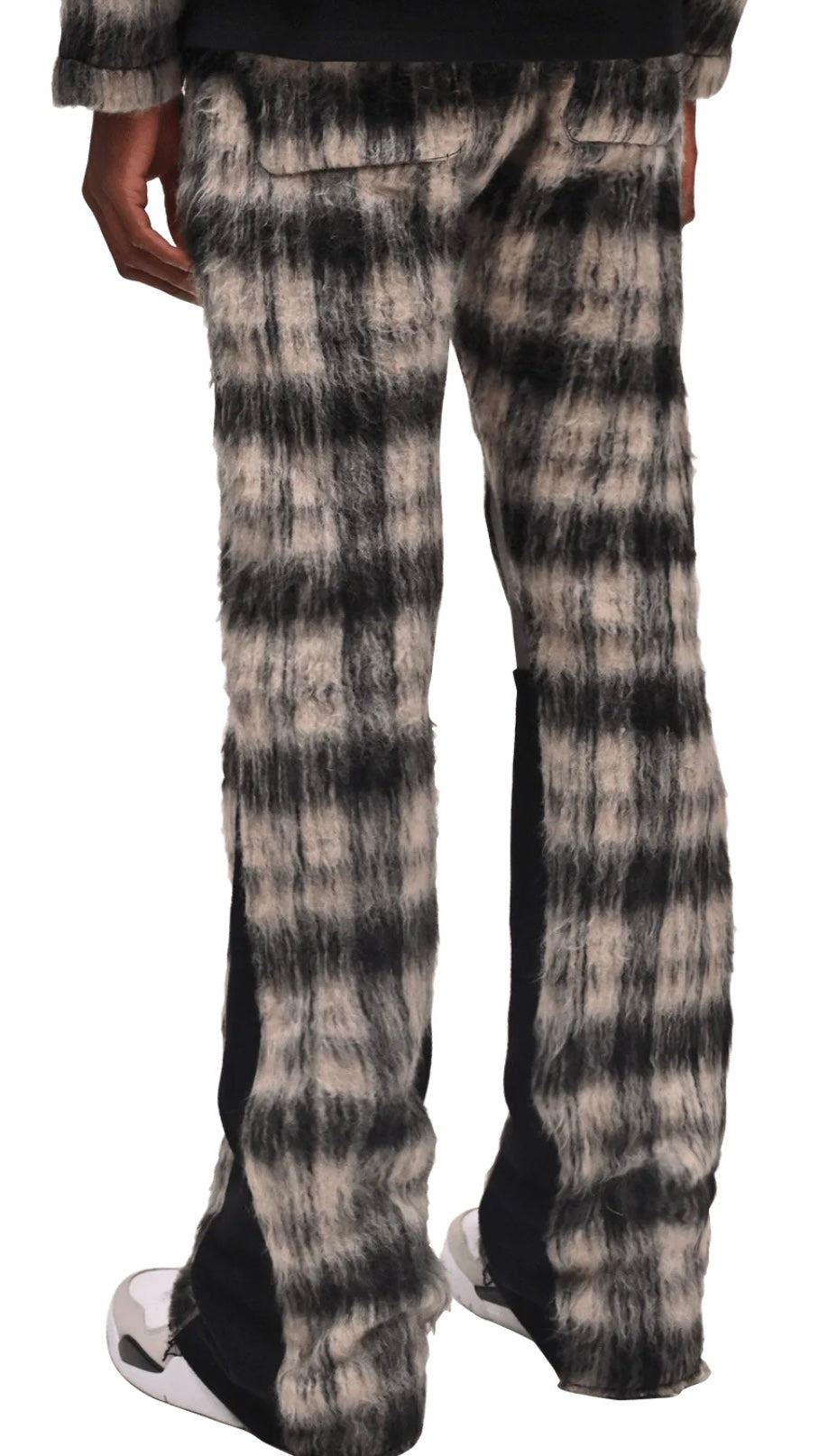 MOHAIR FLARE SWEATPANTS - BLACK