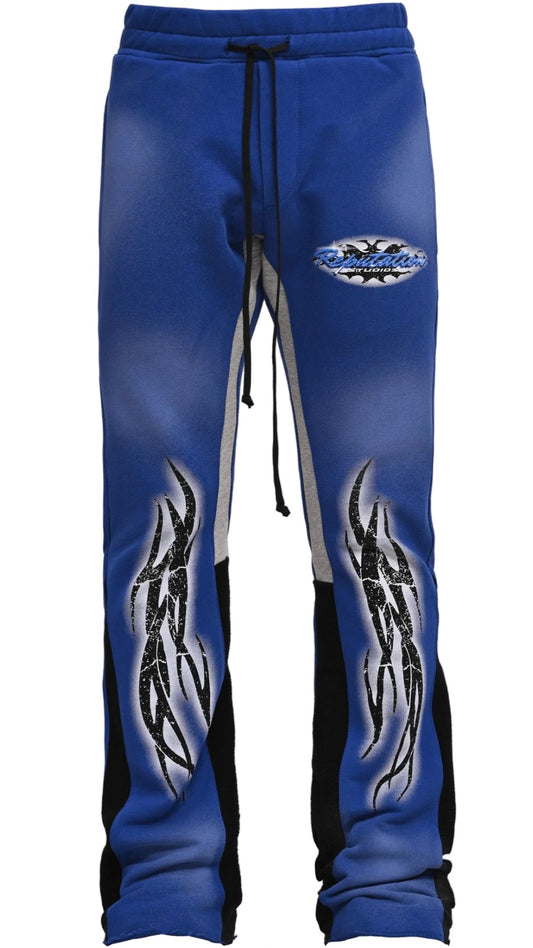 TRIBAL FLARE SWEATPANTS - ROYAL BLUE