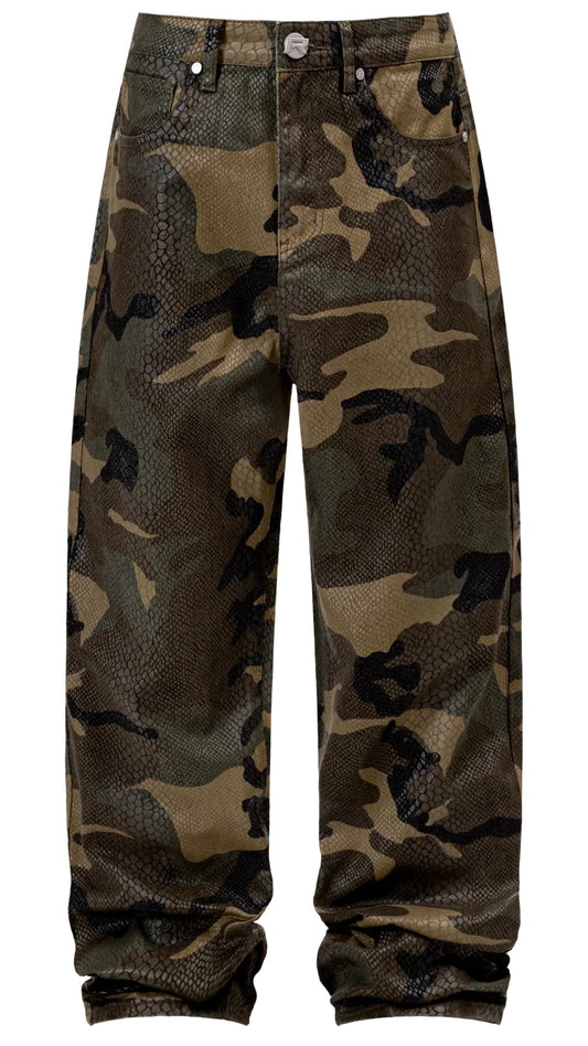PYTHON CAMO BAGGY DENIM