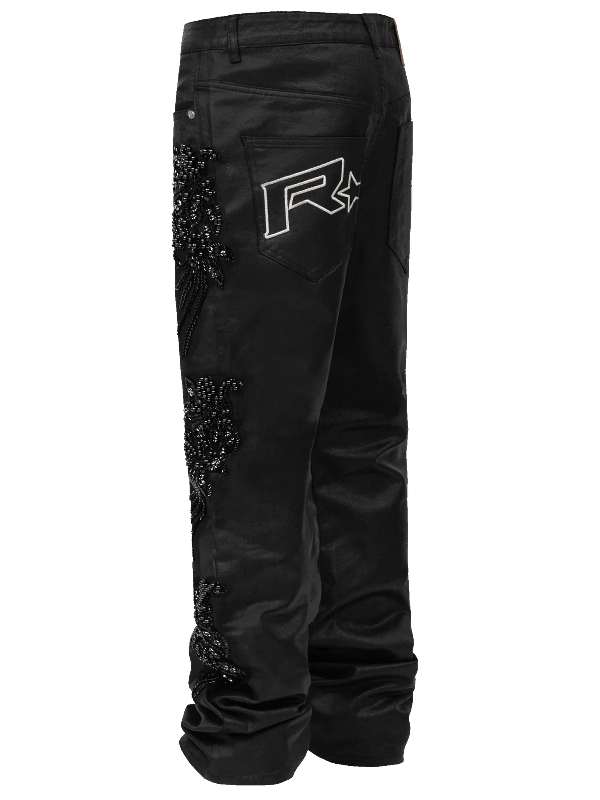 FLORAL EMBELLISH DENIM