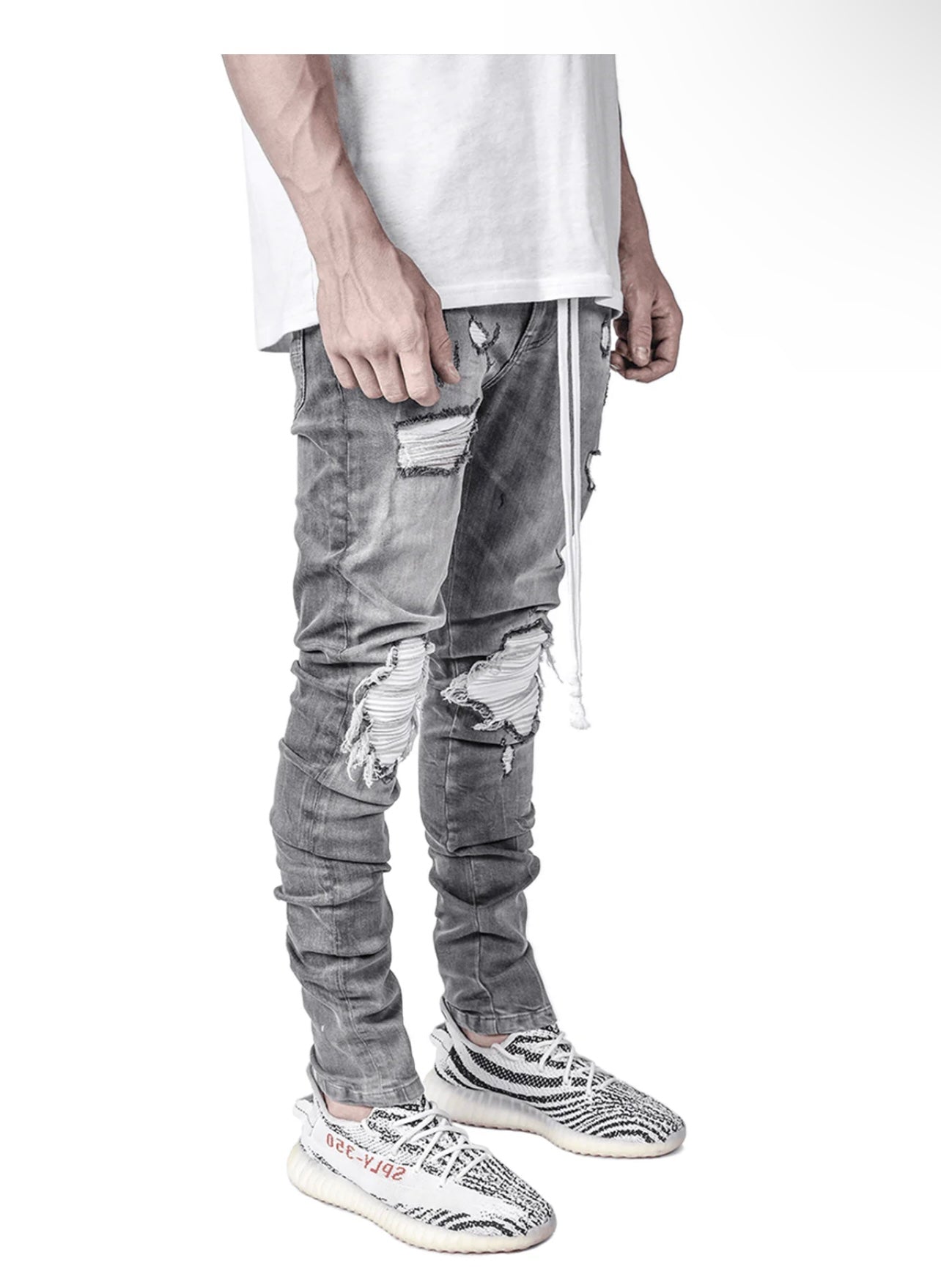 BIKER PATCH DENIM - STONE