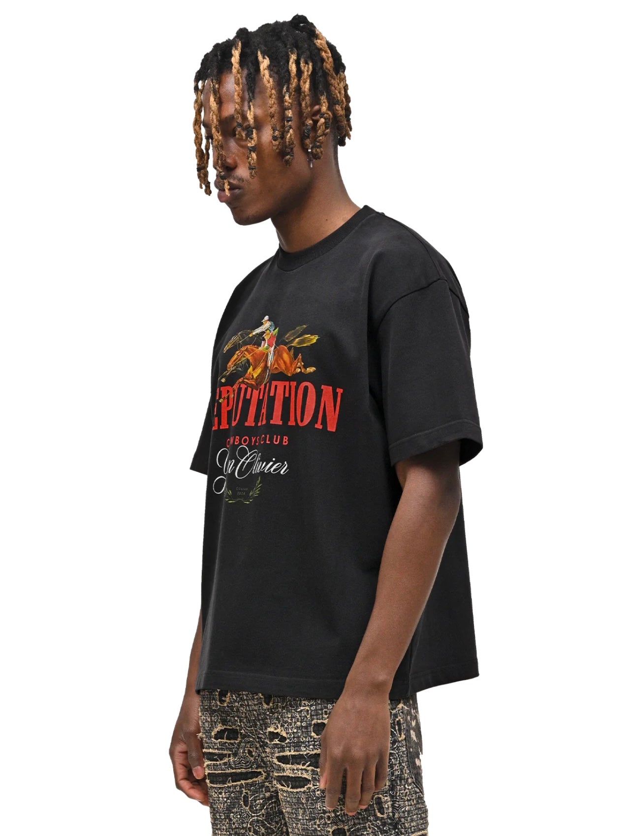 GONOLIVIER X REPUTATION RODEO TEE - BLACK