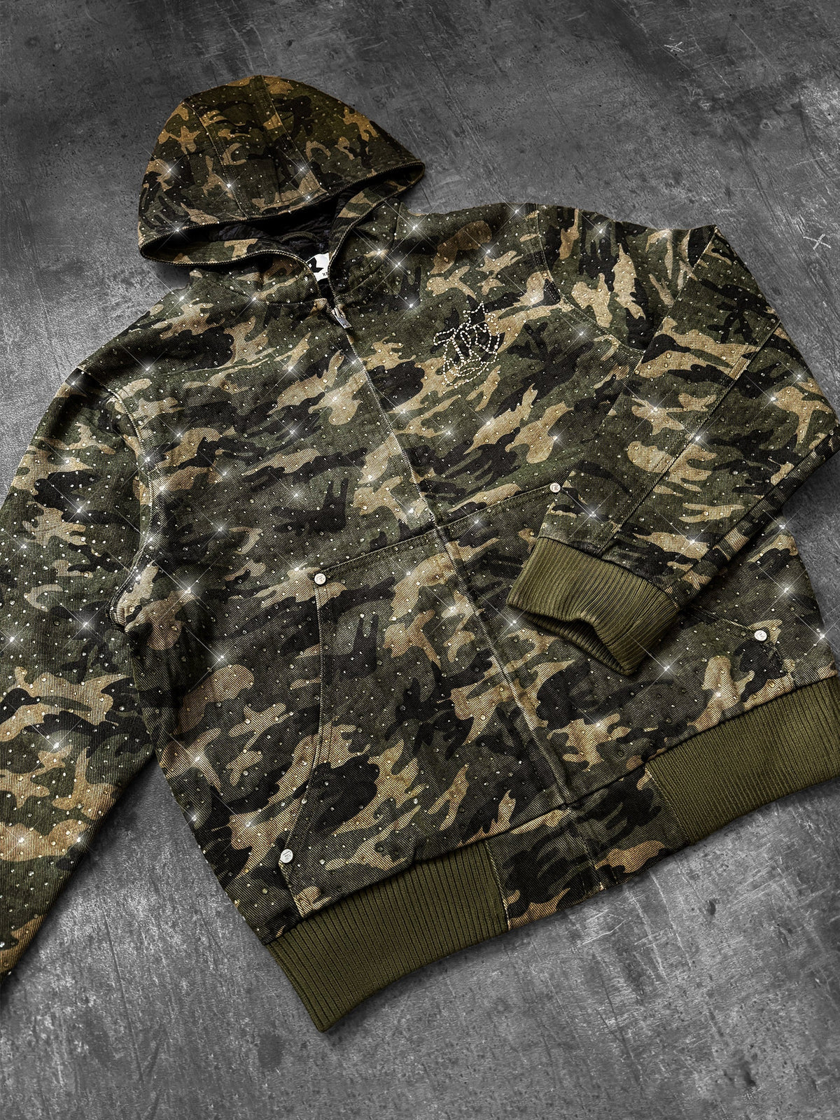 DIAMOND CAMO JACKET - KHAKI