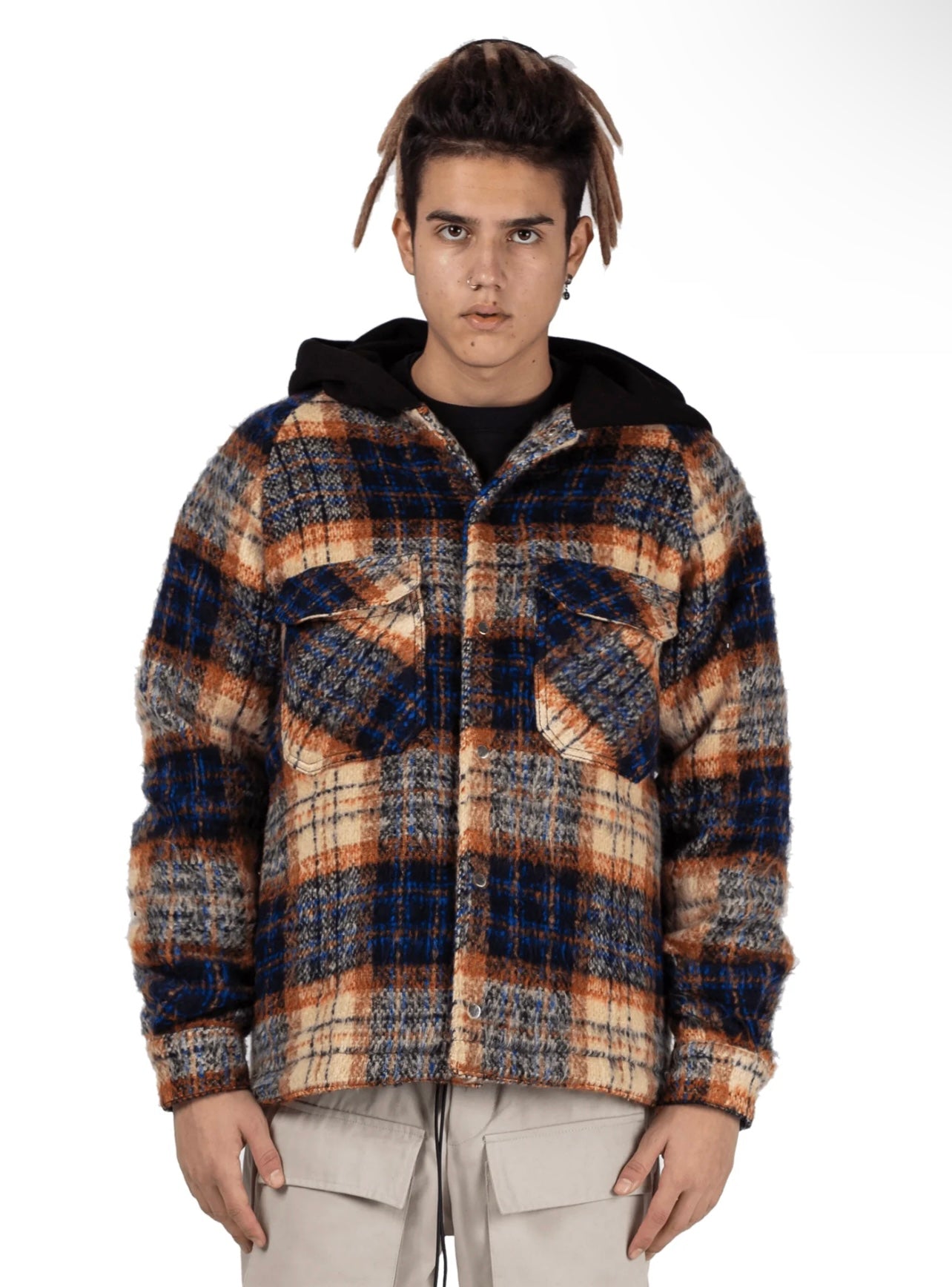 OVERSIZED TARTAN SHIRT - COPPER