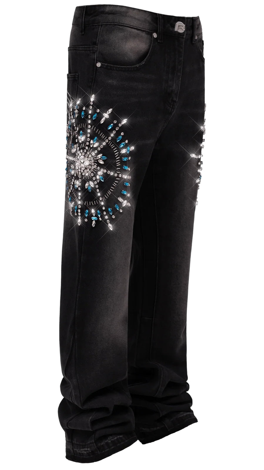 CIRCLE DIAMOND DENIM - BLACK