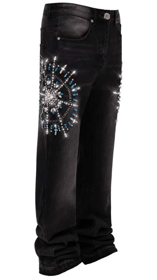 CIRCLE DIAMOND DENIM - BLACK